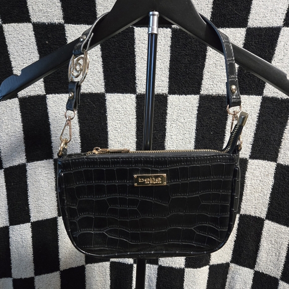 bebe Handbags - Bebe Tara saddle shoulder bag in black